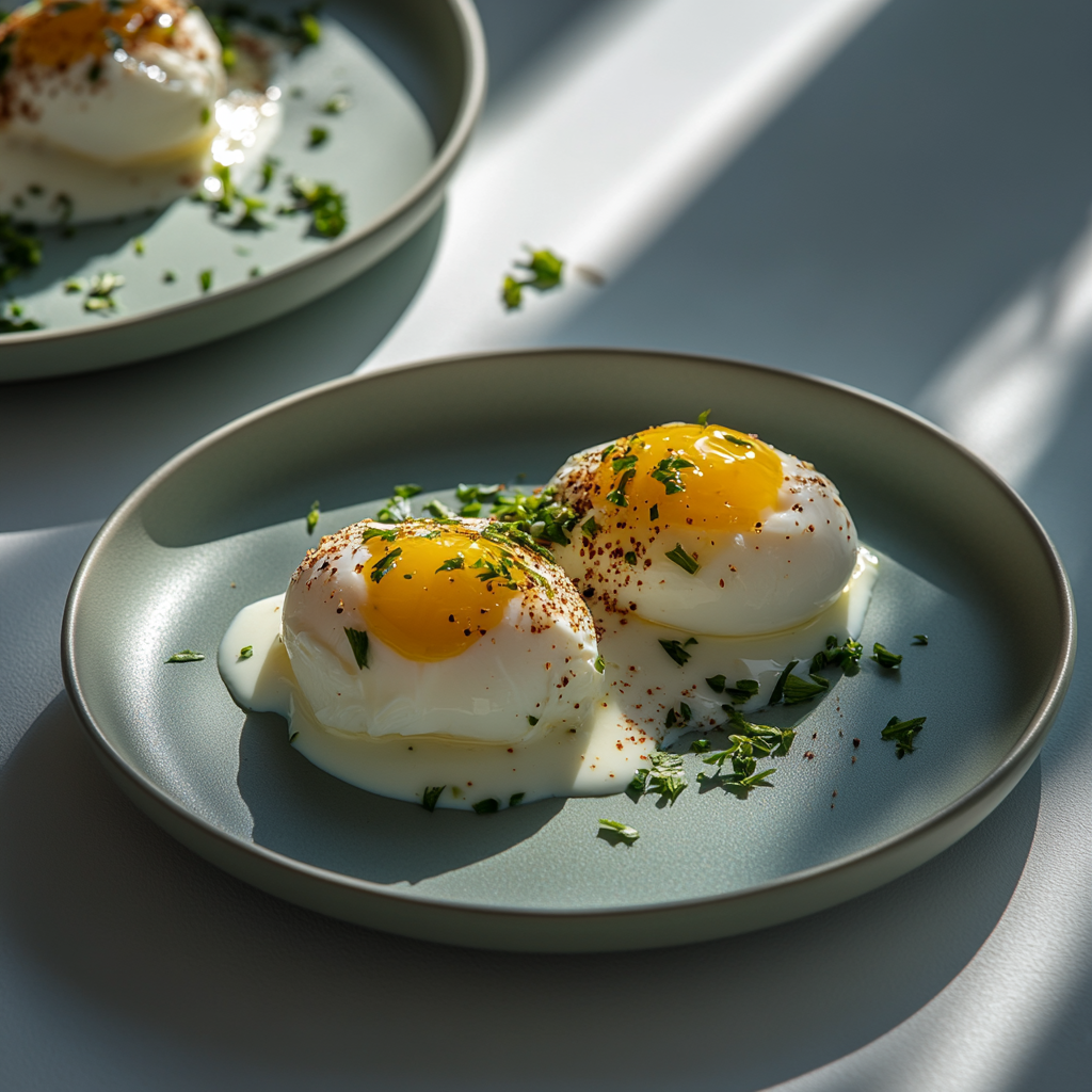 Pochierte Eier mit Minz-Joghurt