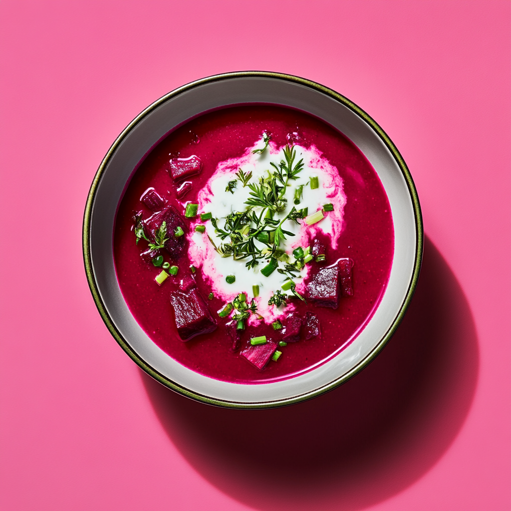 Samtig-cremige Rote-Bete-Suppe mit Joghurtklecks