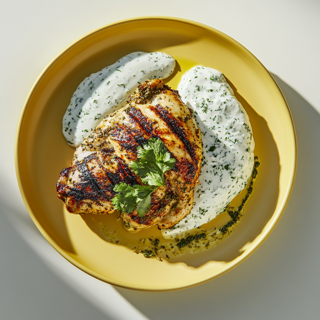 Gegrilltes Za'atar-Hähnchen mit Knoblauchjoghurt