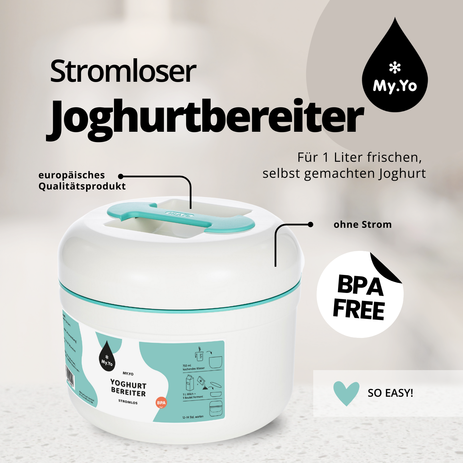 My.Yo Joghurtbereiter ohne Strom Beschreibung