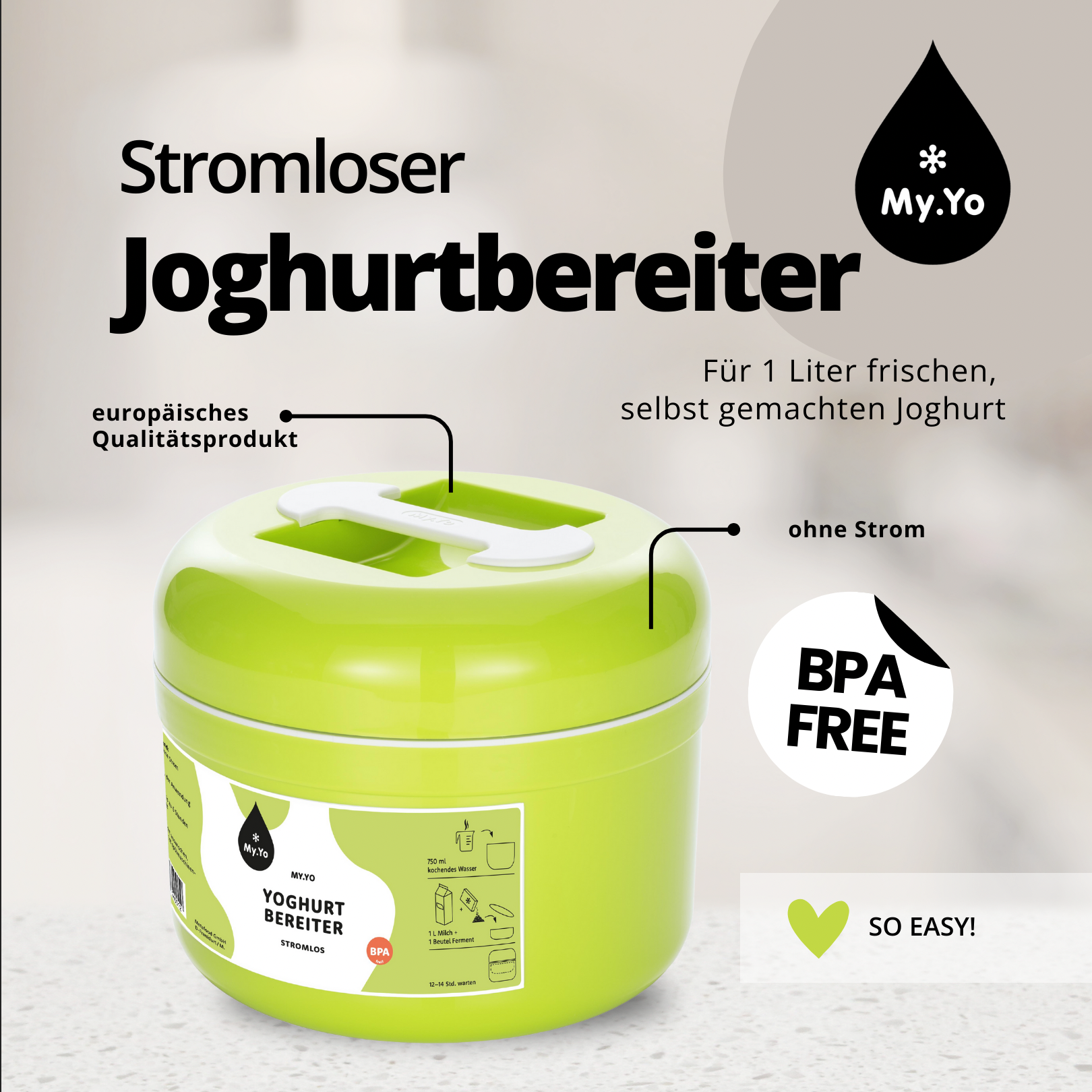 My.Yo Joghurtbereiter ohne Strom