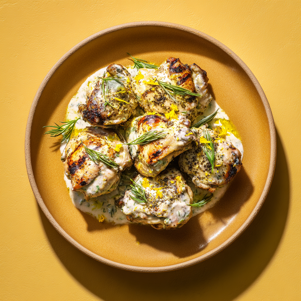 Gegrilltes Za'atar-Hähnchen mit Knoblauchjoghurt