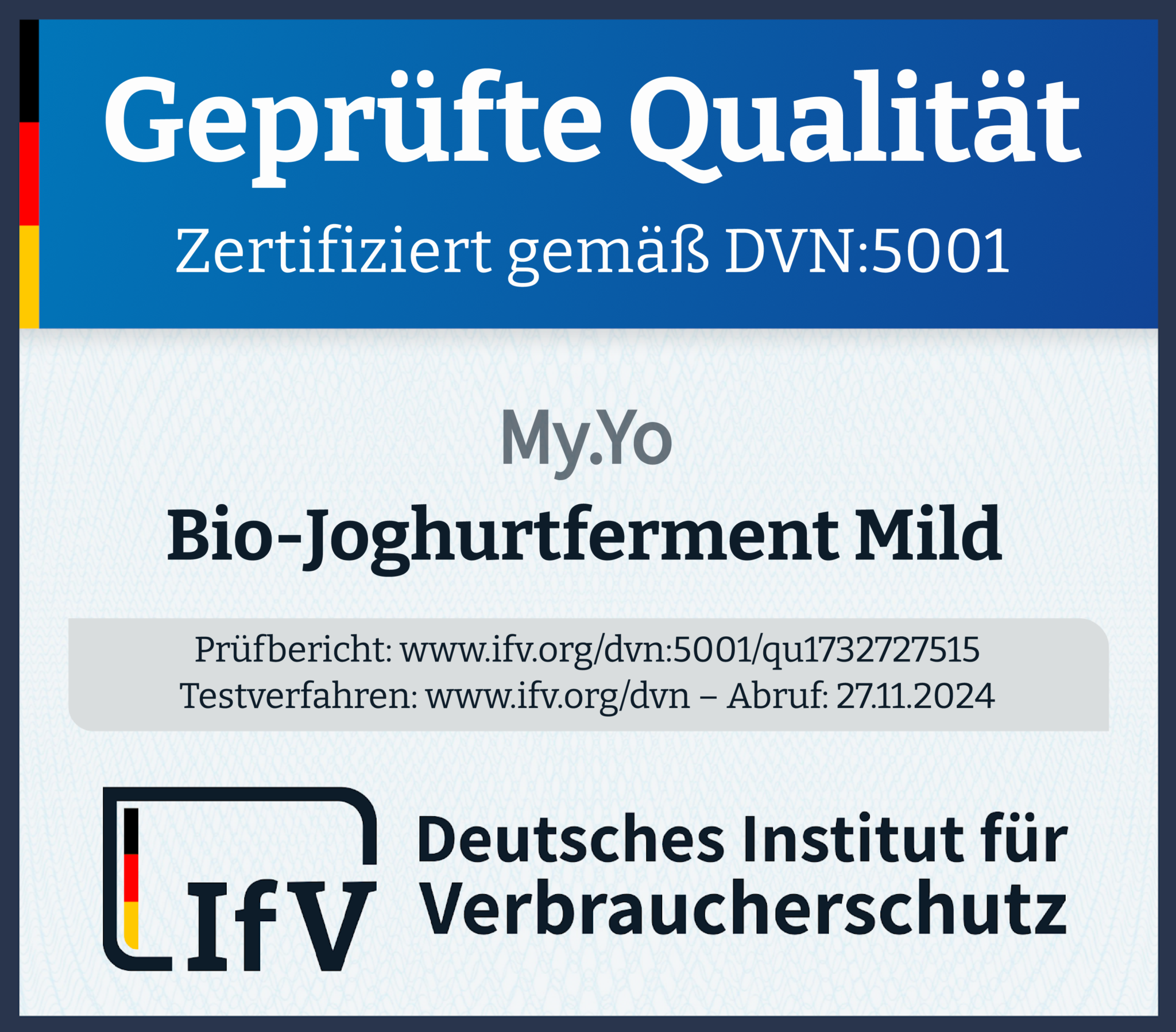 Bio Joghurtferment Mild Zertifikat